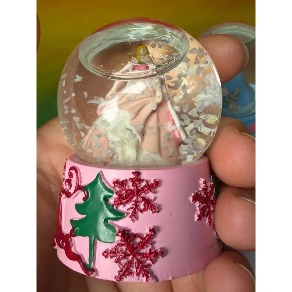 Disney Princess Mini Snow Globe Cinderella Aurora Sleeping Beauty & Tinkerbell